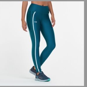 Women's HeatGear No-Slip Waistband Shine Mesh Full-Length Leggings